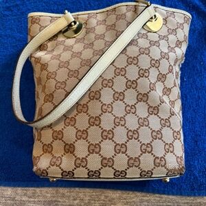 Gucci Beige and Brown Tote Bag